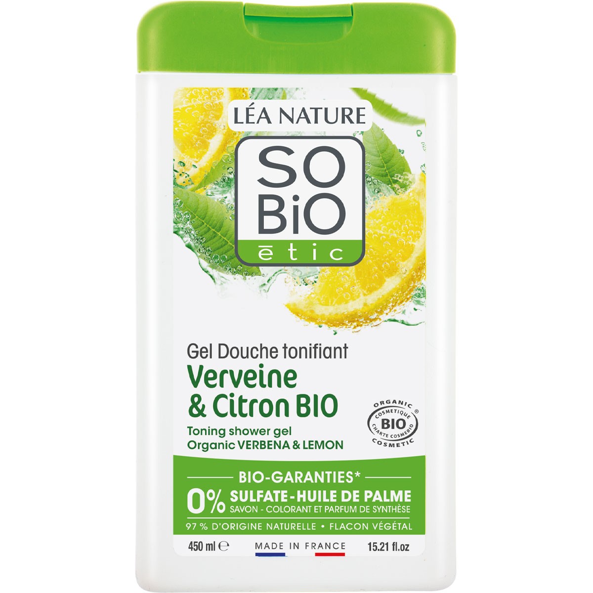 Gels douche bio tonifiants - Verveine & Citron - 2 x 450 ml