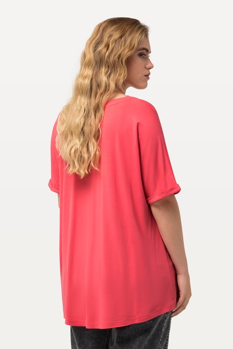 T-Shirt, Herz, Oversized, Rundhals, Halbarm