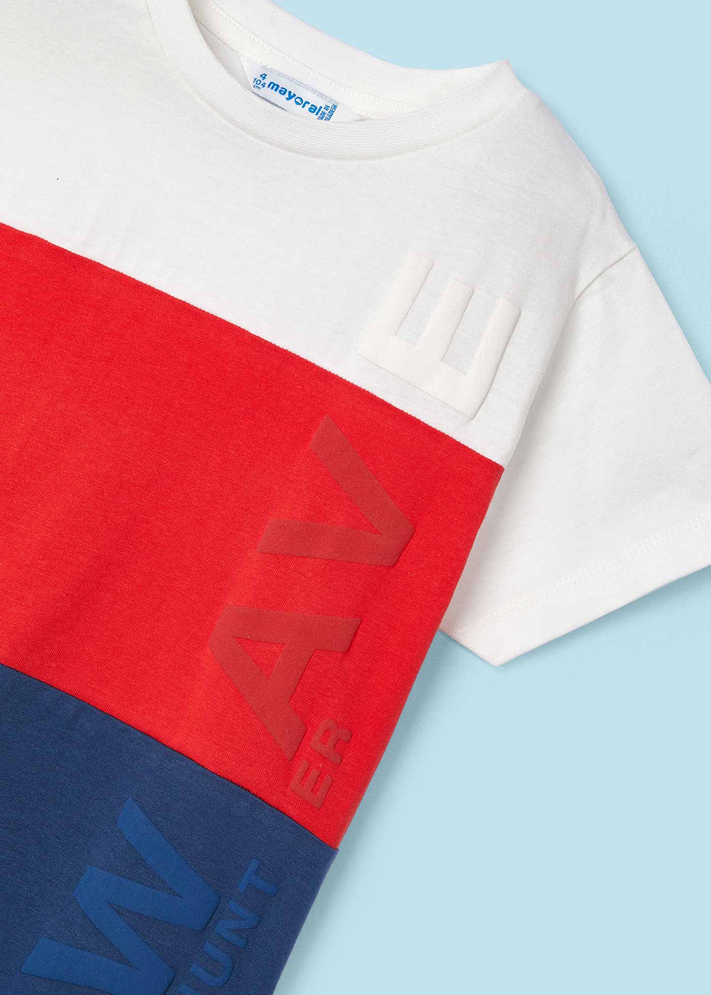 Conjunto de duas peças Better Cotton com blocos de cores para meninos, cor páprica.
