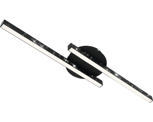 LED plafondlamp 2x6W 2x600 lm 3000K 14x60 cm Rey zwart + glitter effect