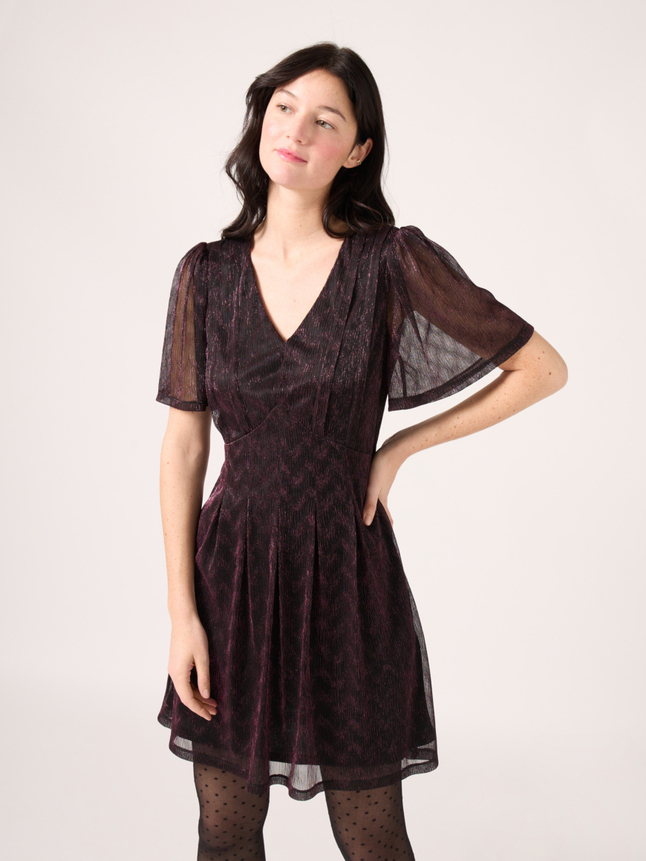 Robe courte fils métallisés