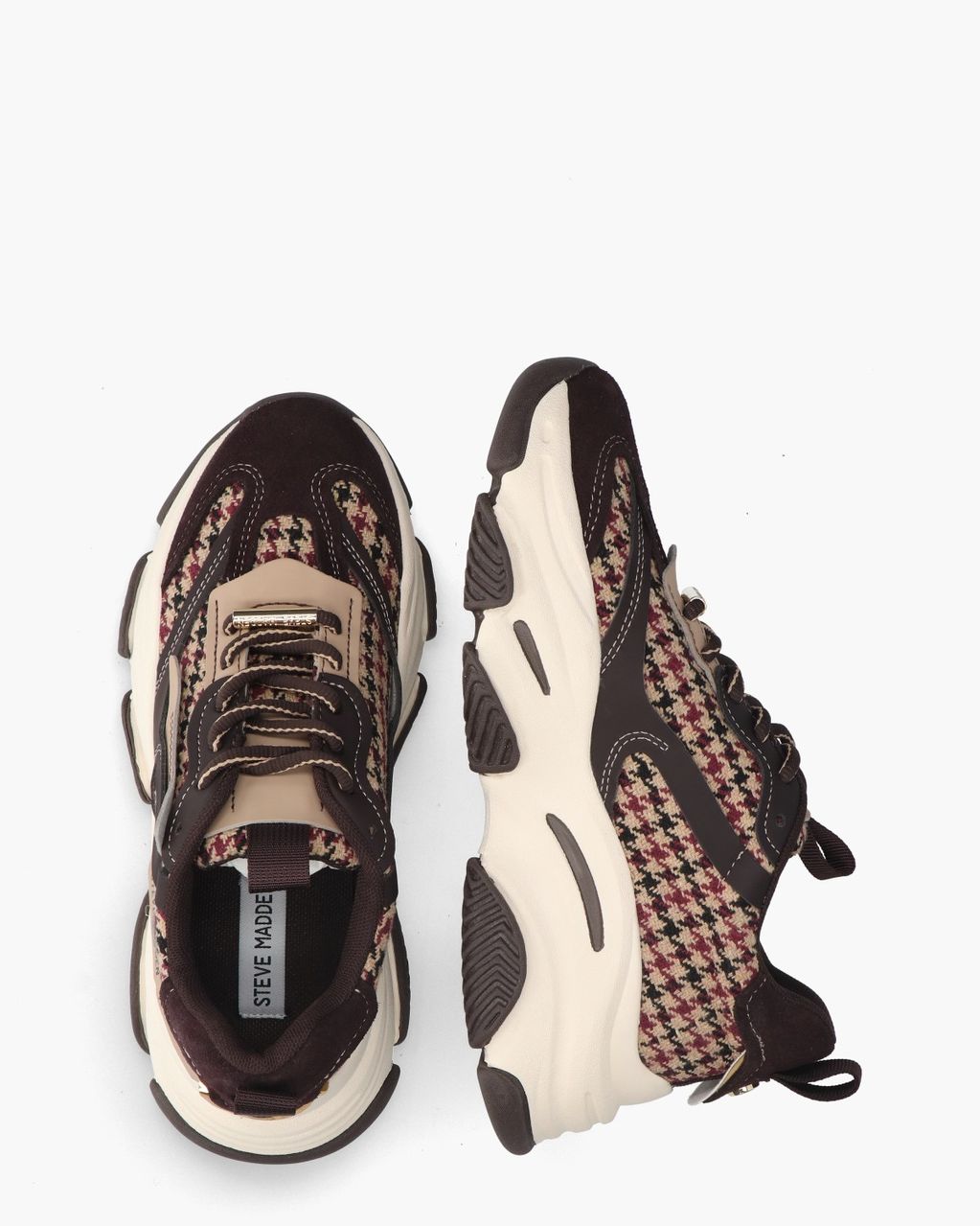 Steve Madden Possession-E Plaid Donkerbruin/Multicolor Damessneakers