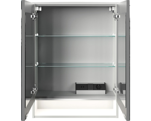 FACKELMANN spiegelkast 60 x 23,1 x 80,9 cm wit 2-deurs LED