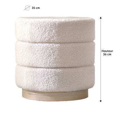 Pouf rond bouclette