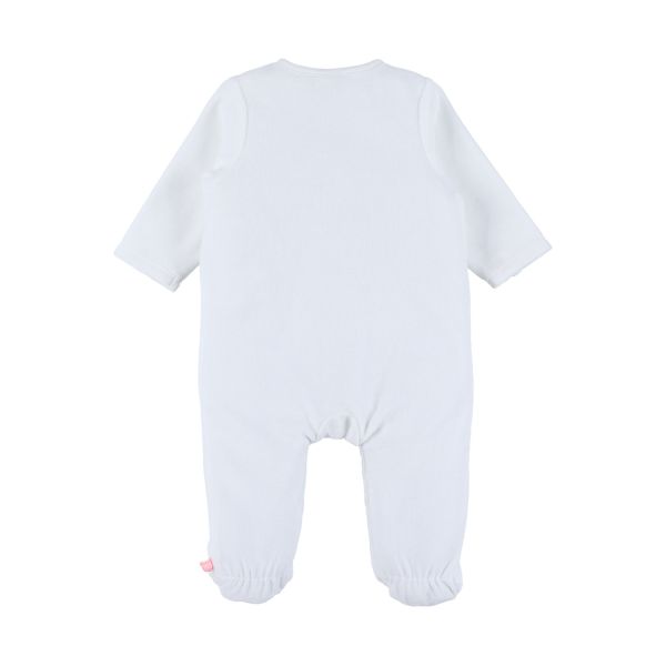Noukie's F&O Pyjama Met Borduursel - Velours - Wit