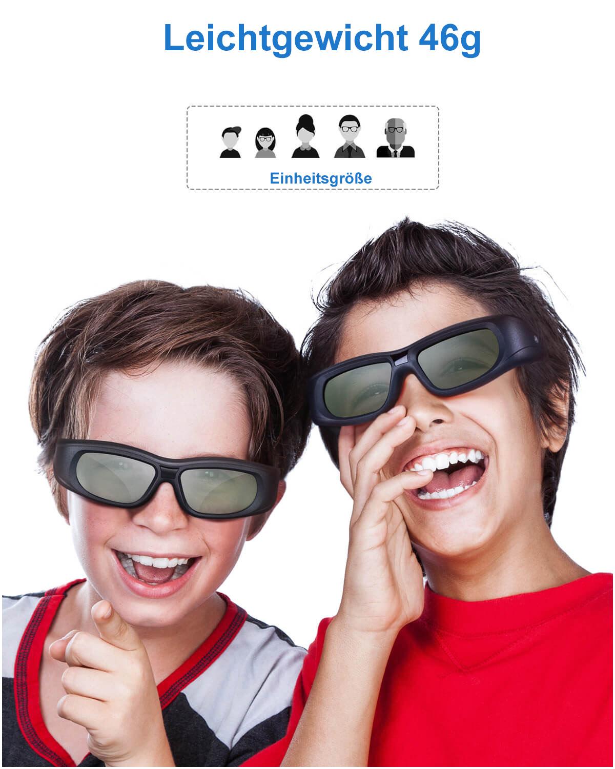 TPFNet 3D Brille Aktive Shutter für Bluetooth / RF 3D Geräte - 2 Stück