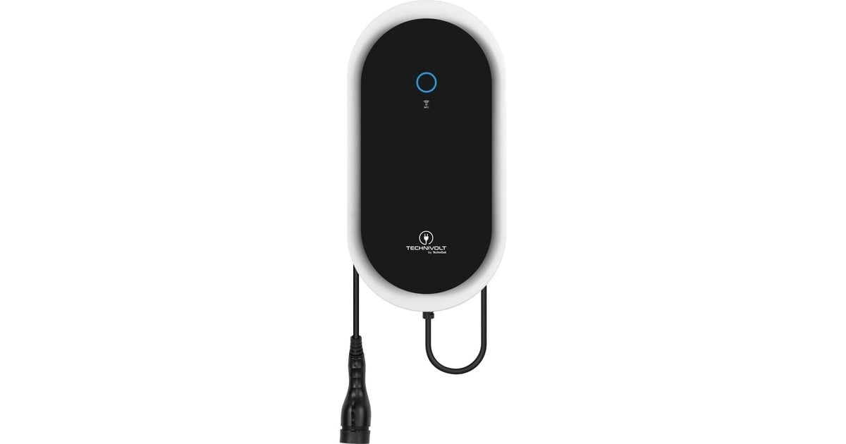 TechniSatTECHNIVOLT 1100 laadpaal  (Zwart/wit, 1 kW, 5 m kabel, RFID, LAN, WLAN)