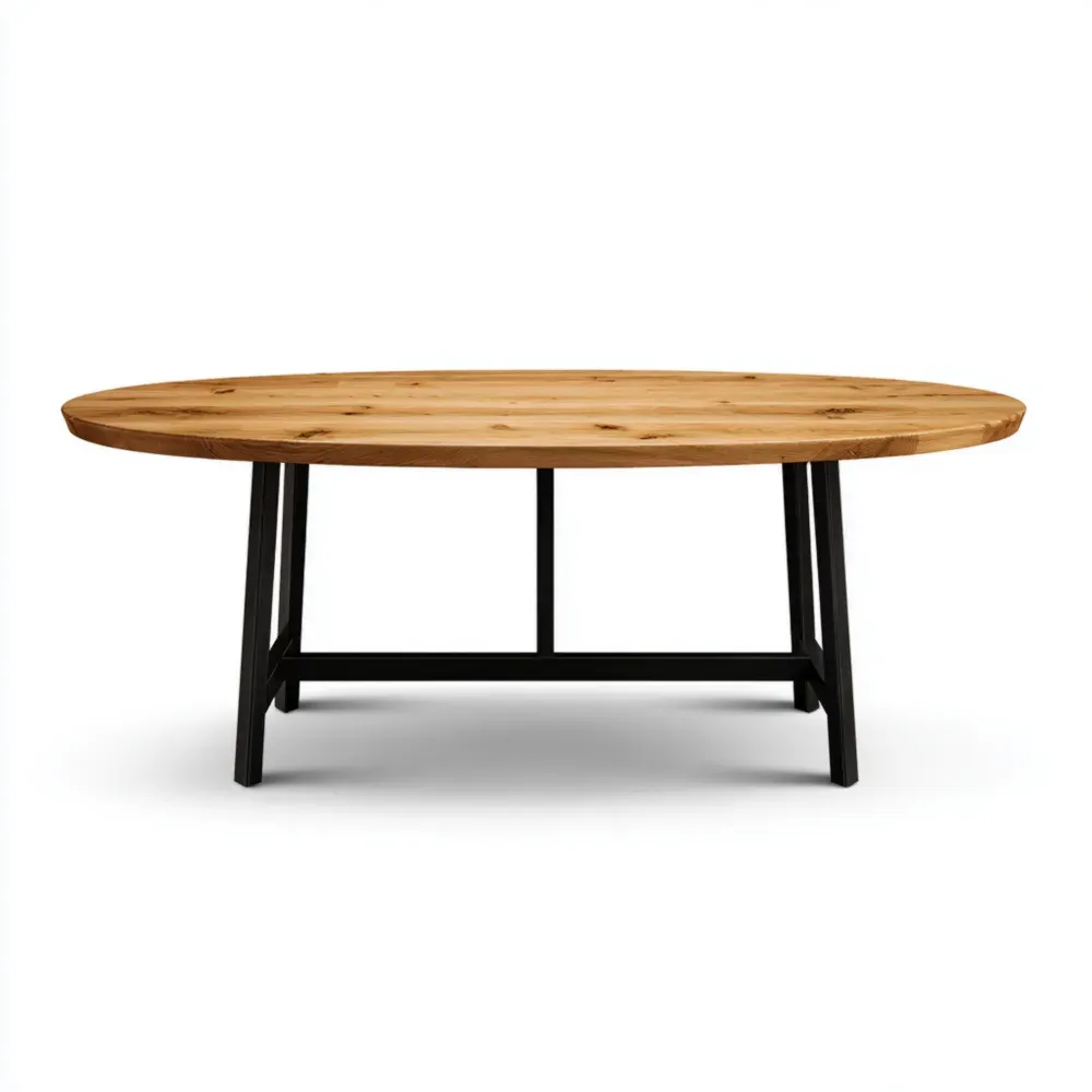 Esstisch Massivholz 200x100x75 cm - Natur - Industrieller Stil