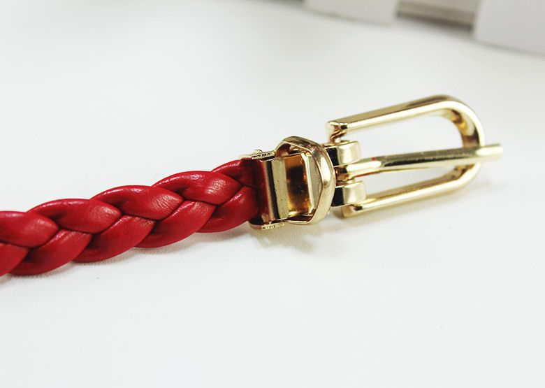Rofuka - Gevlochten imitatieleren slanke riem