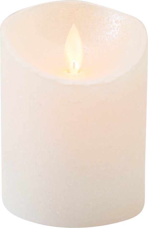 Anna's Collection LED stompkaars Rustiek wit D 7,5 H 10 cm