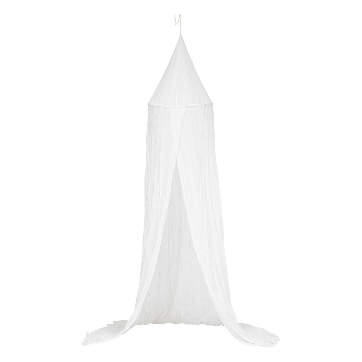 CIEL DE LIT DOUBLE GAZE COTON BLANC