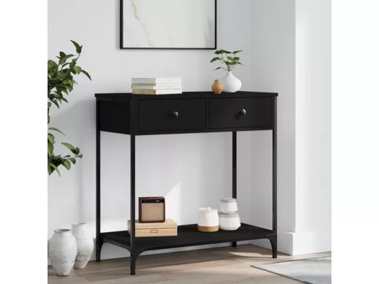 Table console noir 75x34,5x75 cm bois d'ingénierie