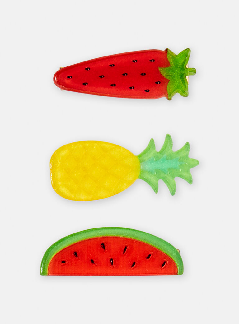 Lot de 3 barrettes fruits pour fille