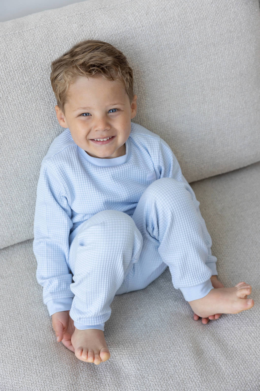 Feetje unisex wafel pyjama lichtblauw