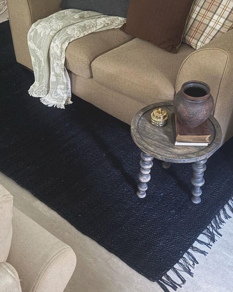 Vloerkleed SINANKOY Zwart 160 x 230 cm Jute