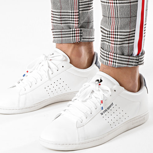 Pantalon Carreaux T3297 Noir Blanc Rouge