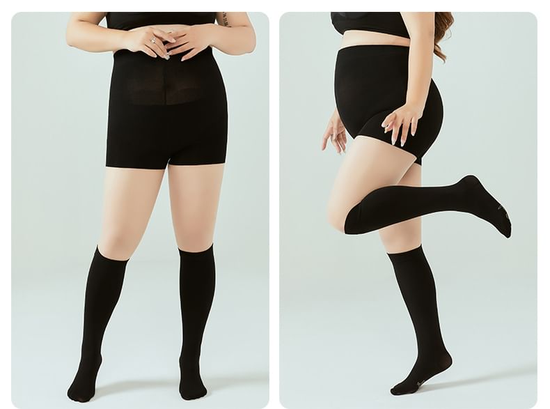 uliaque - Plus Size Mock Two-Piece Two Tone Tights