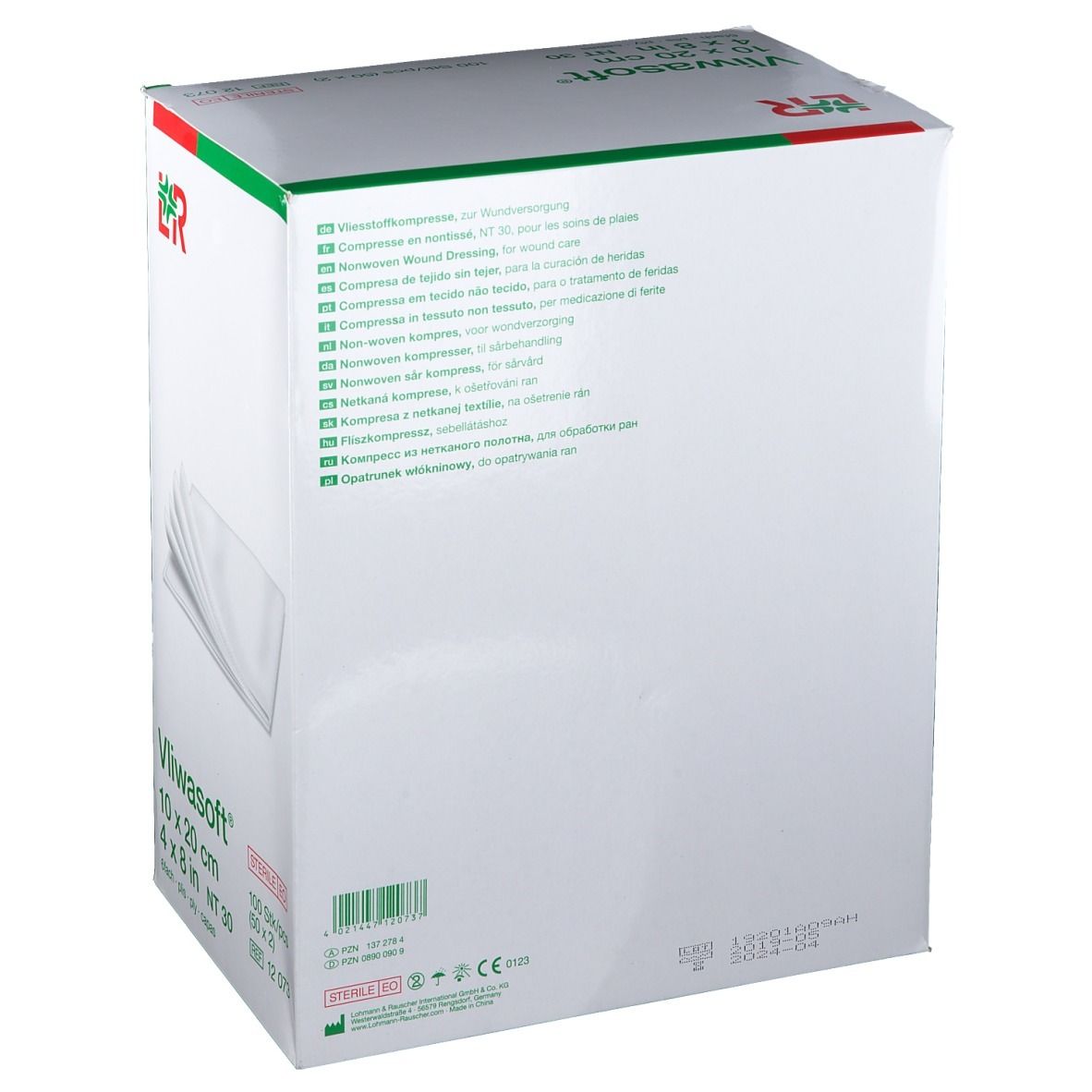 Vliwasoft® Vliesstoffkompressen 10 cm x 20 cm 6lagig steril