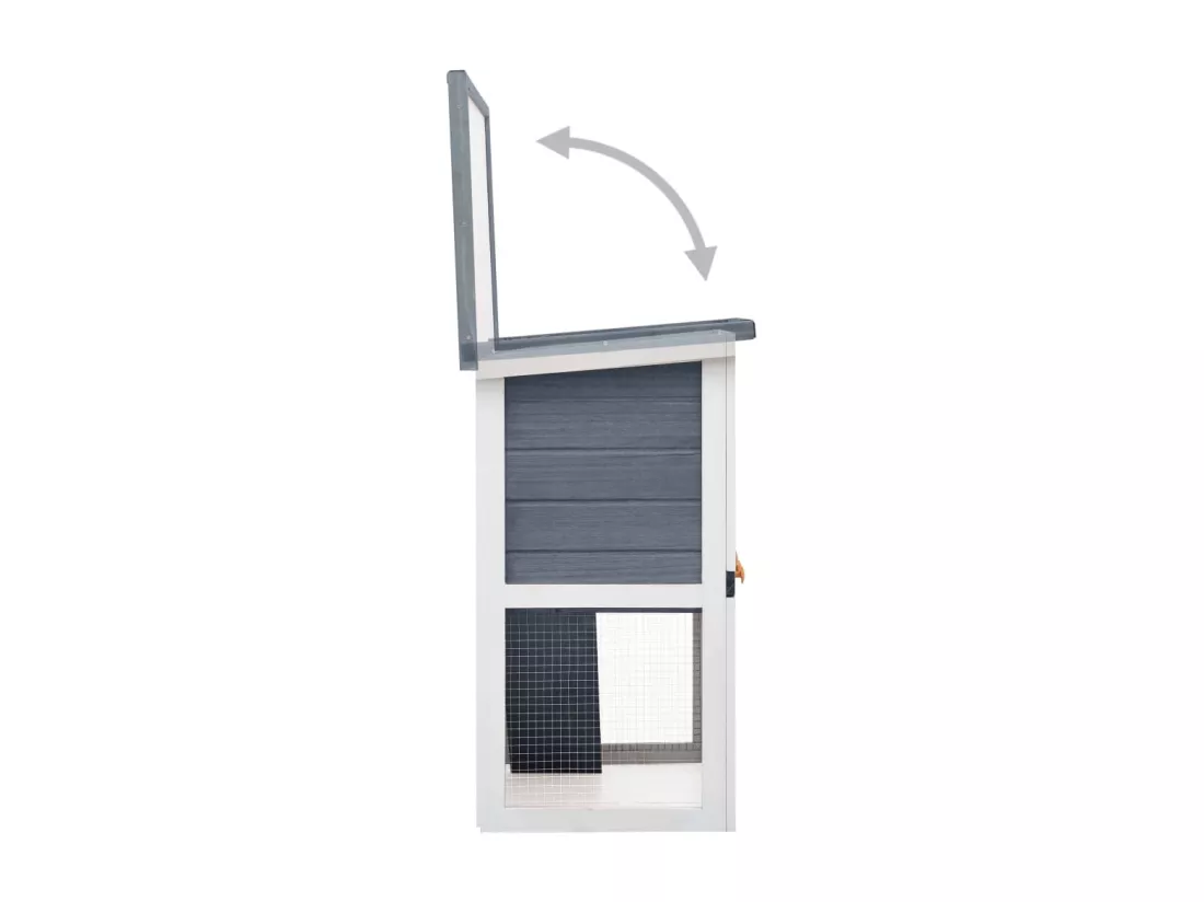 Clapier d'extérieur 1 porte Gris Bois