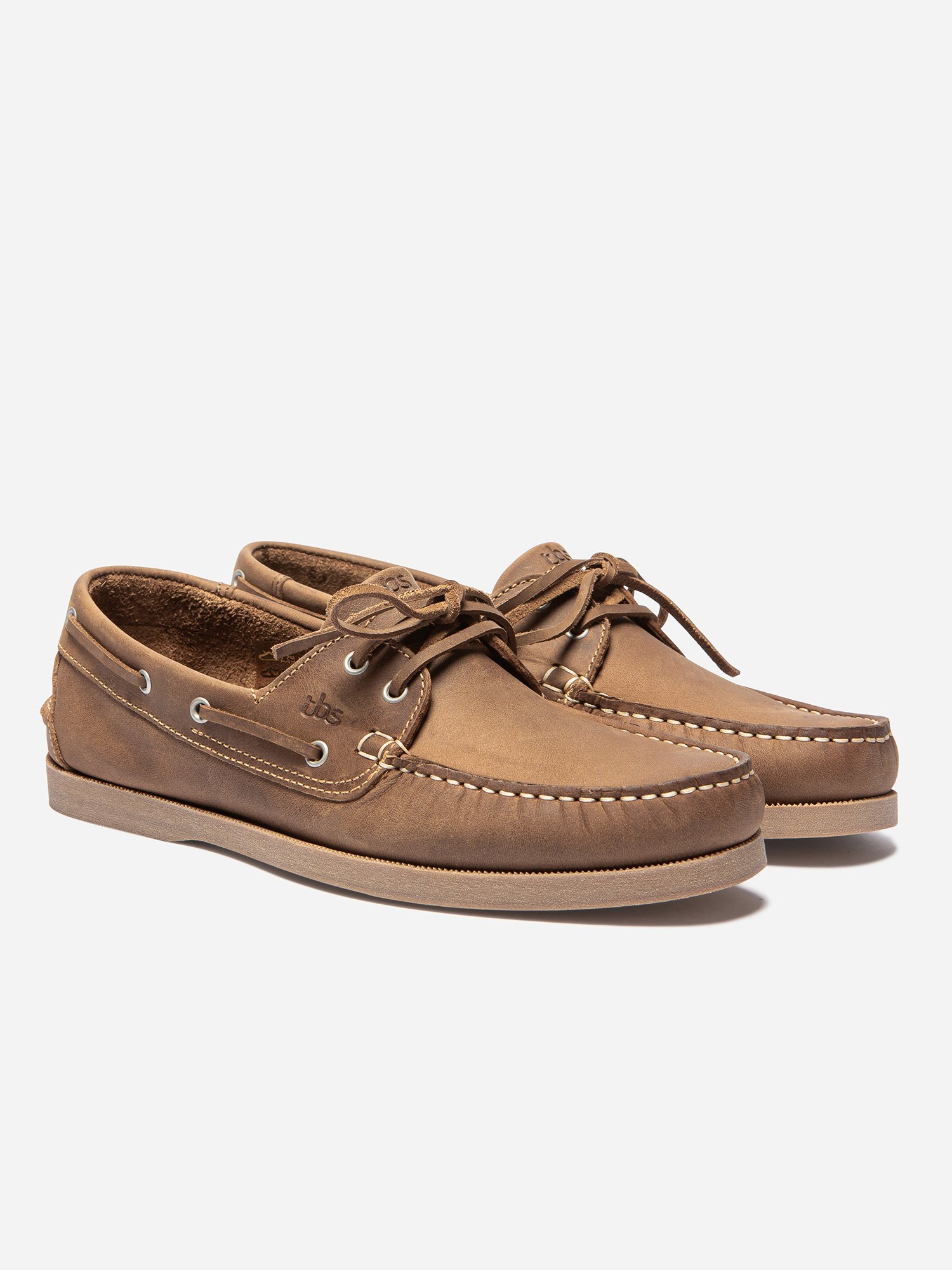 Chaussures Bateau Homme Cuir Gras Beige