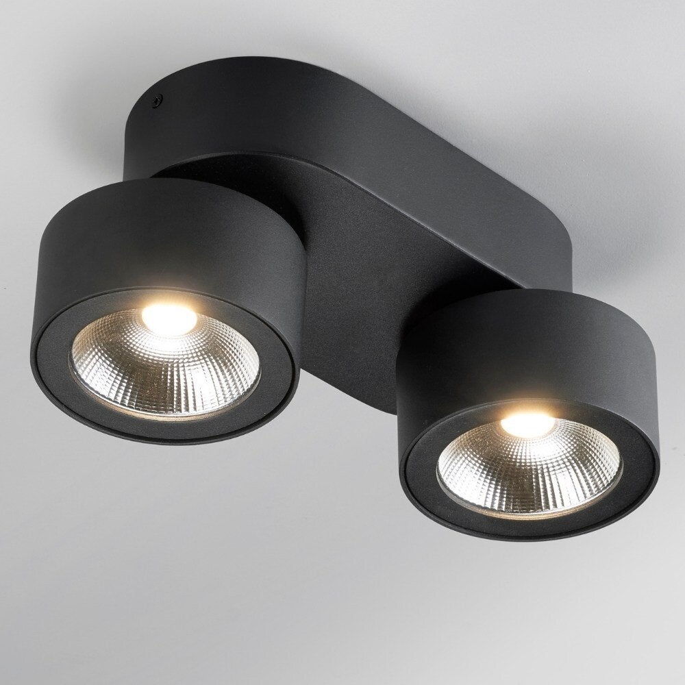 LED plafondlamp Bloc in zwart 2x 15W 2800lm