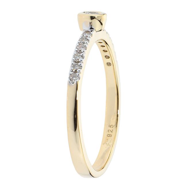 Rivière-Ring, champagner Brillanten, Silber 925 vergoldet