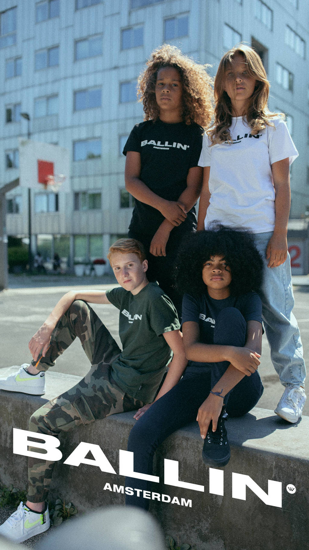 Ballin unisex T-shirt met tekst zwart/wit
