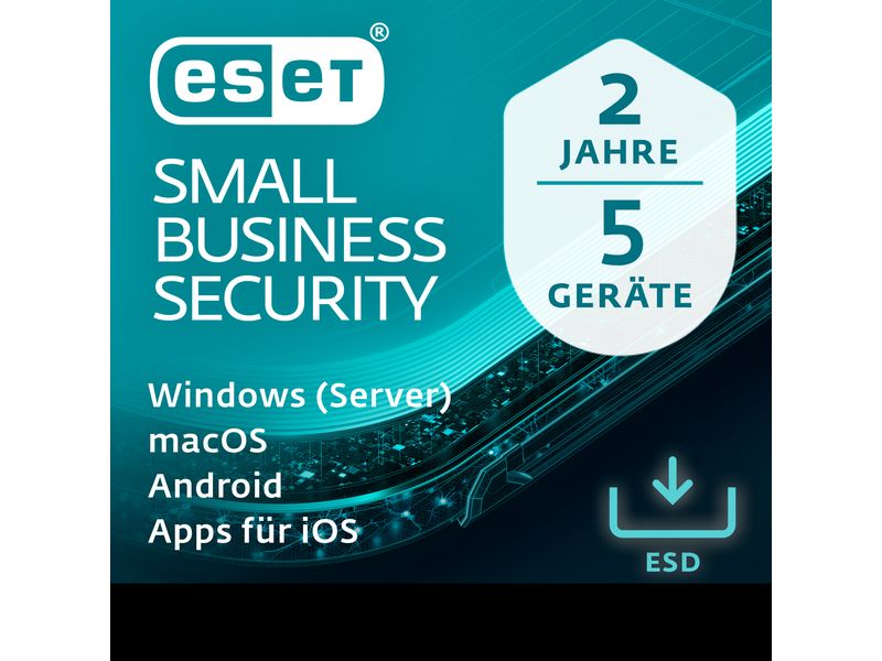 ESET Small Business Security ESD, Voll., 5 User, 2 Jahre, M Zuverlässiger Schutz für Selbstständige und kleine Unternehmen
