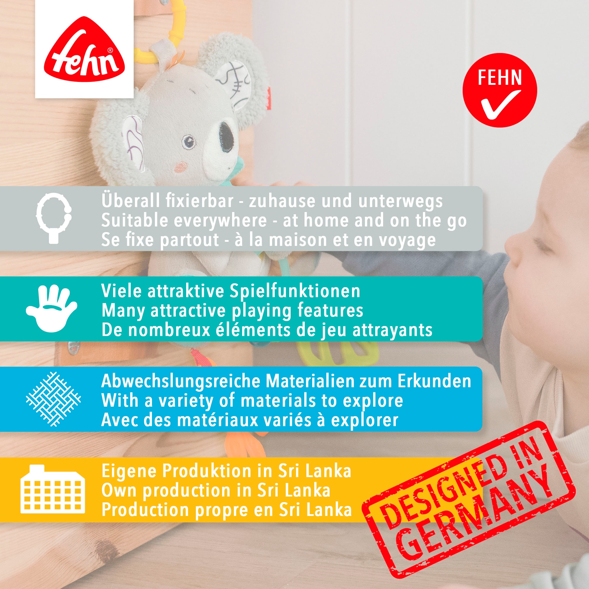 Fehn Greifspielzeug »Activity-Würfel Raupe«