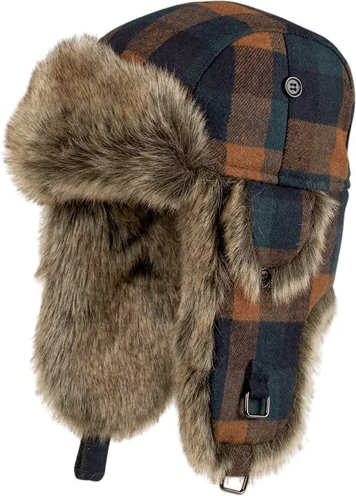 MJM MJM Trapper Rex 32 Faux Fur Rust Check