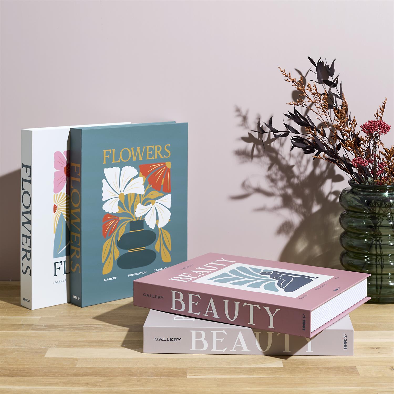LIVRE RANGEMENT DECO BEAUTY ET FLOWERS 33X25CM