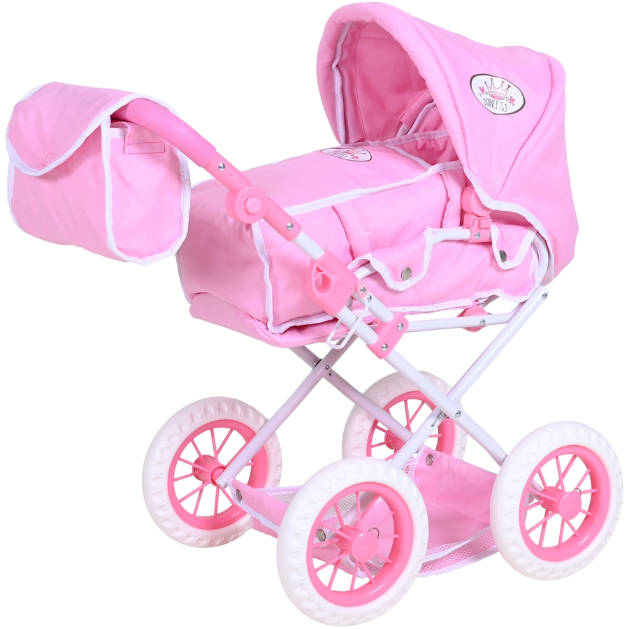 knorr toys® Puppenwagen Ruby - Princess white rose rosa