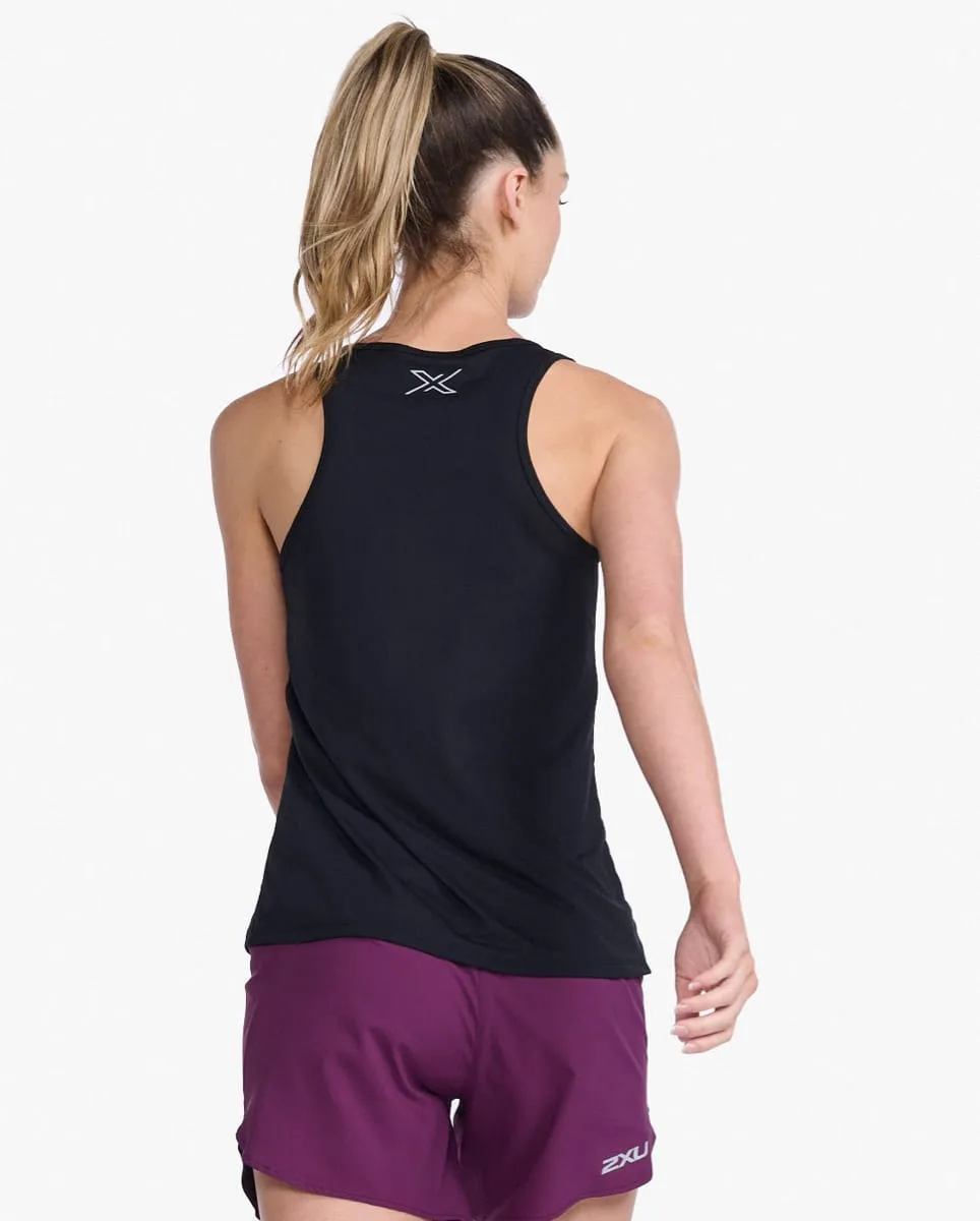 2XU Women's Aero Singlet Black/Silver Reflective