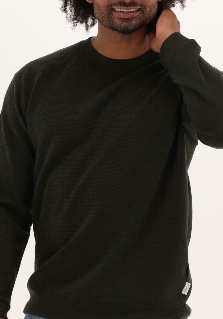 SELECTED HOMME donkergroene selected homme trui slhrelaxmorell crew neck sweat w