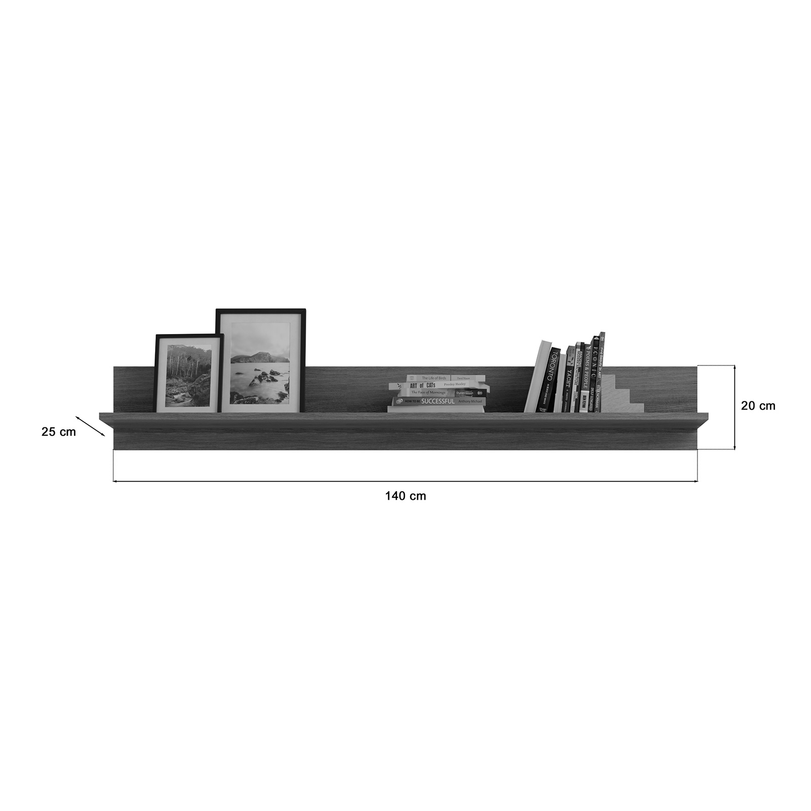 Wandboard SCOUT - Rauchsilber - 140 cm breit