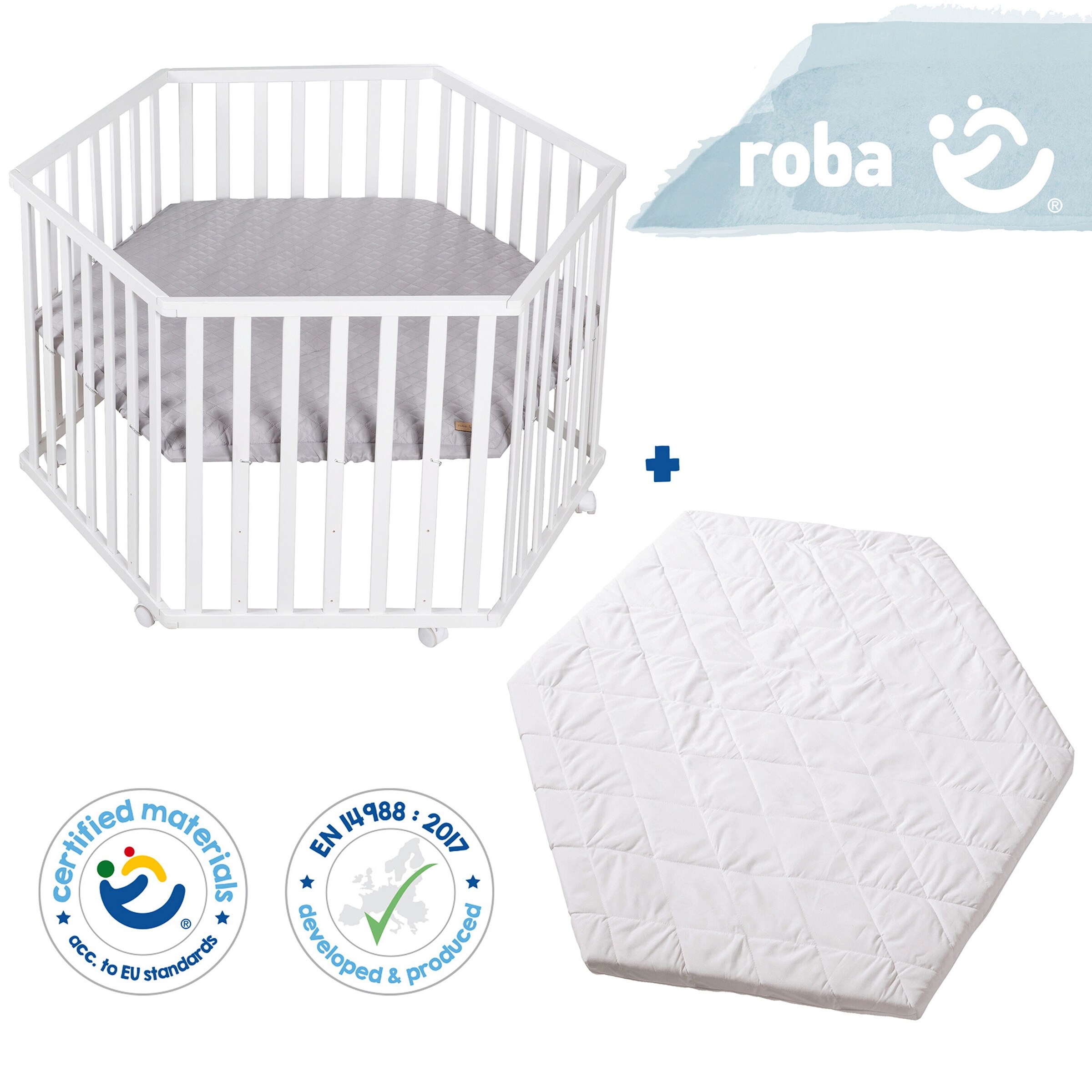 roba Set Laufgitter inkl. Matratze roba Style grau