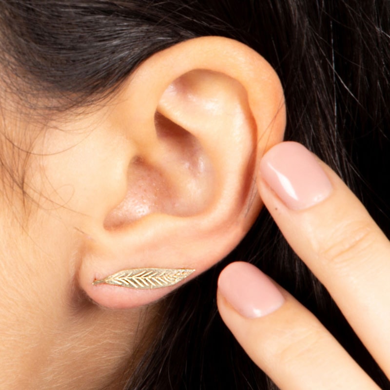 Boucles d'oreilles Gold leaf - Or jaune 375/1000
