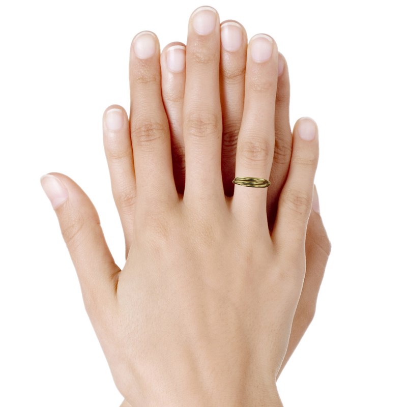 Bague Plaqué Or Triples Anneaux