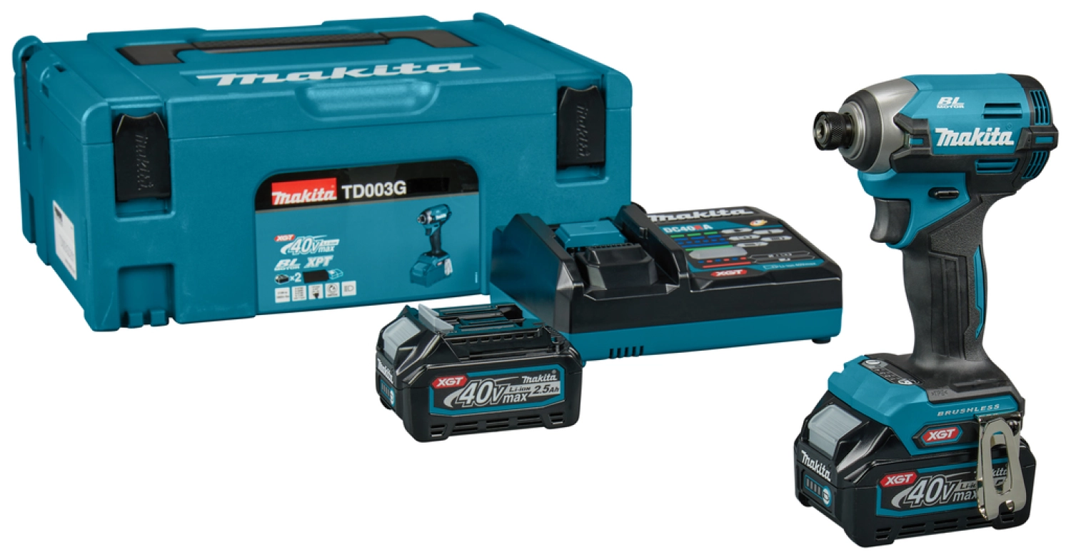Makita TD003GD201 XGT 40V Max Slagschroevendraaier set (2x 2,5Ah accu)