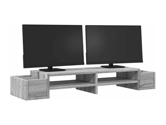 Support de moniteur avec rangement sonoma gris bois ingénierie