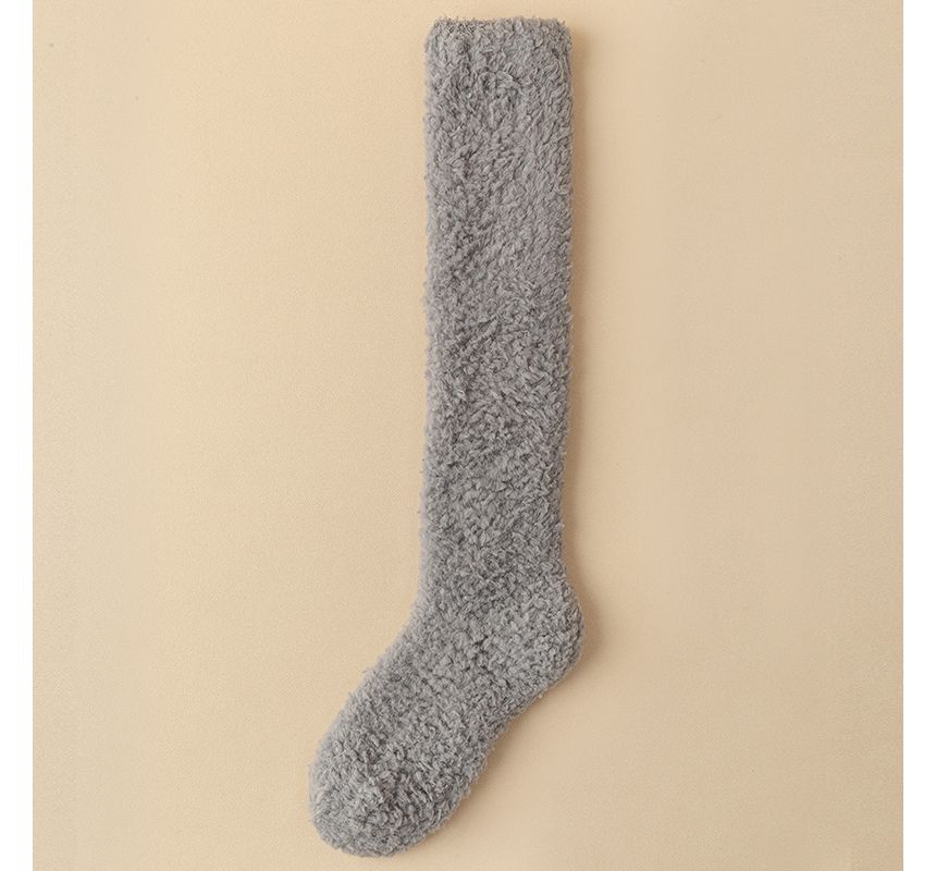 Mimiyu - Set van 2 paar: effen fleece kniekousen