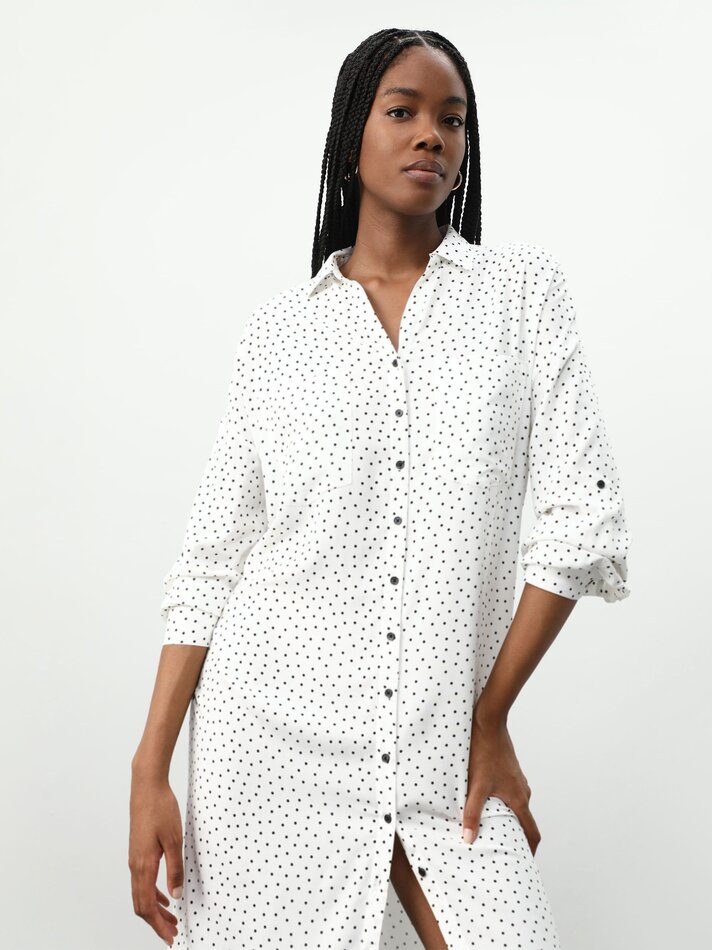 Vestido midi camisa - Branco