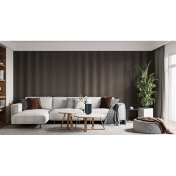 Lattenwand 260x52,6 cm gerookt eiken, dikte 22 mm