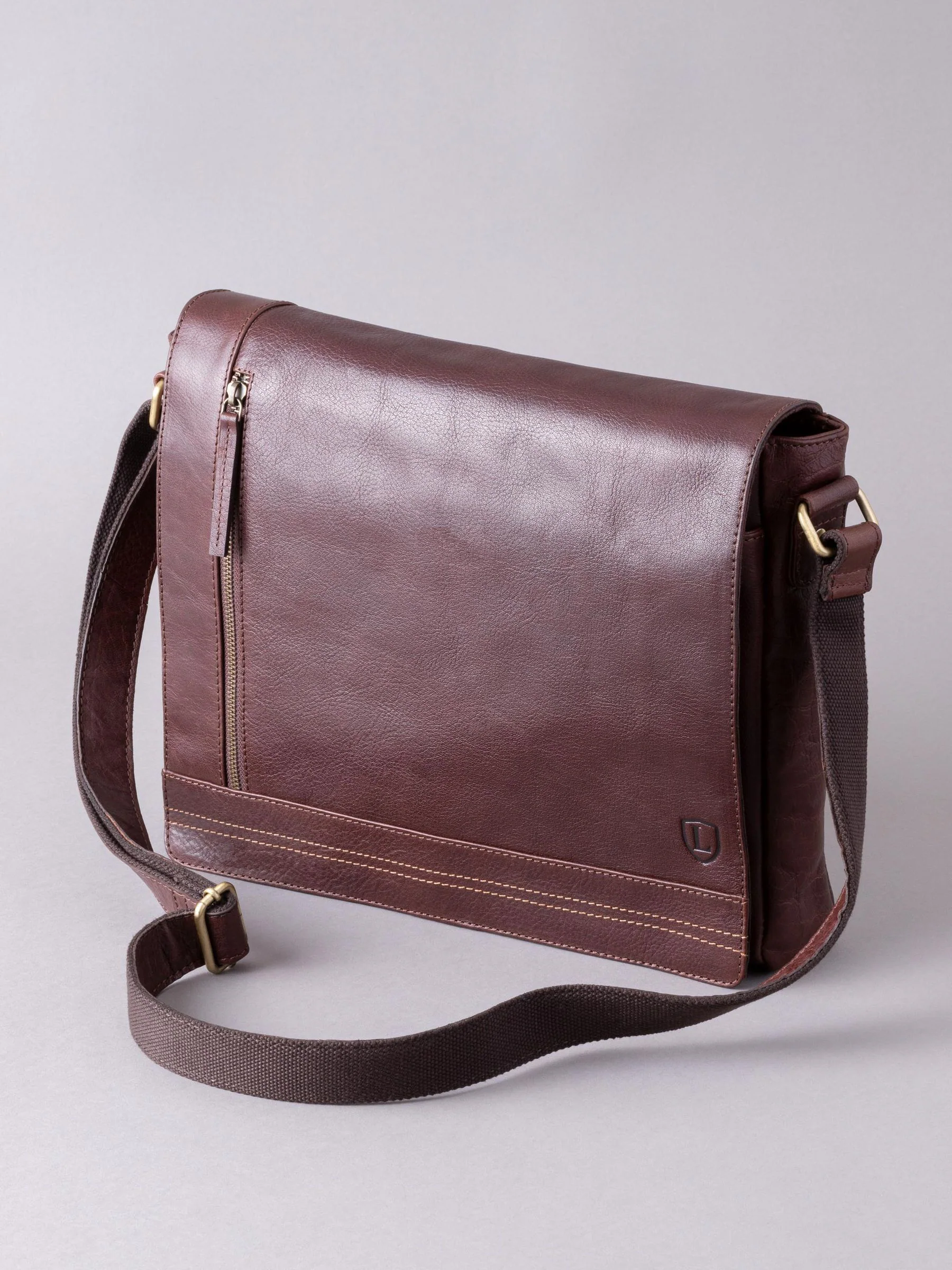 Bruin - Lakeland Leather Grote Keswick Leren Messenger-tas