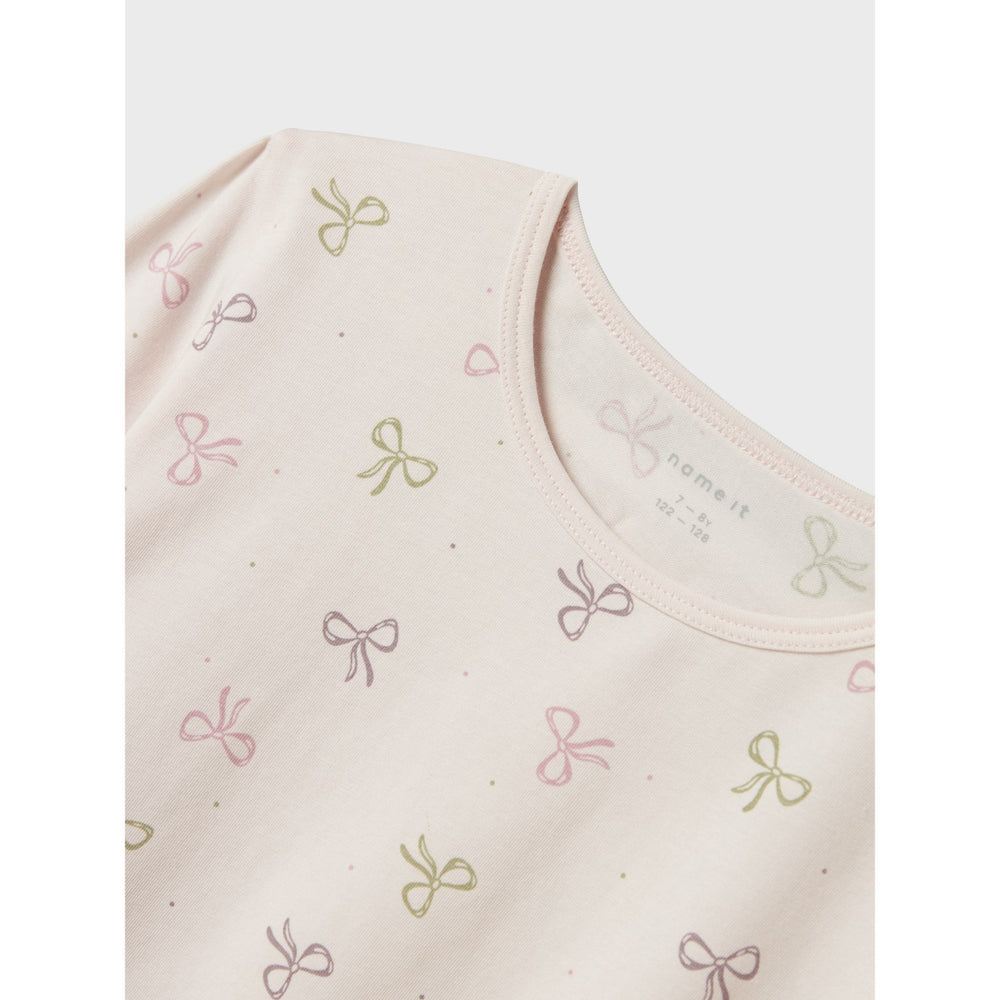 Køb Name It Barely Pink Pyjamas Barely Pink Bow Noos