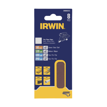 Irwin schuurpapier voor de profielvingers van B+D Multischuurmachine, 8 stuks