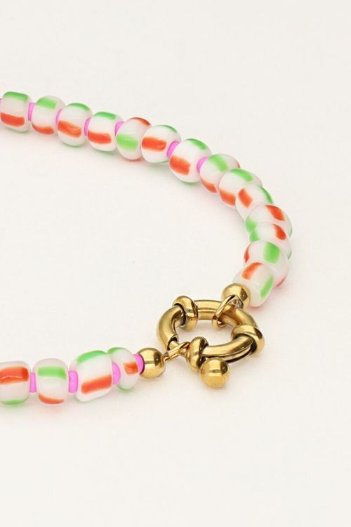 Island groene kralen armband met slotje