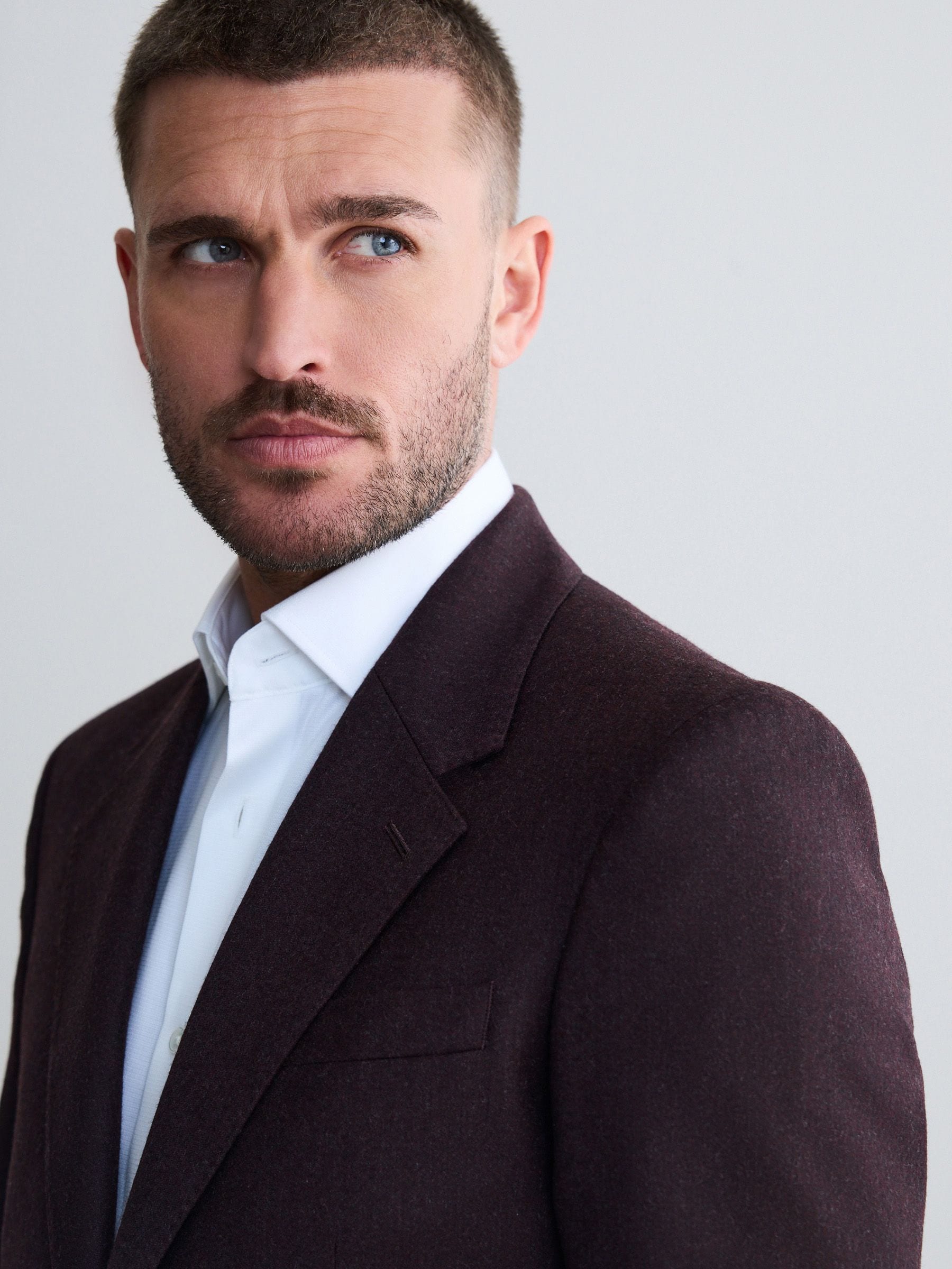 Bordeauxrood - Slim Fit - Signature Zignone Italian Wool Cashmere Blend Flannel Suit Jacket