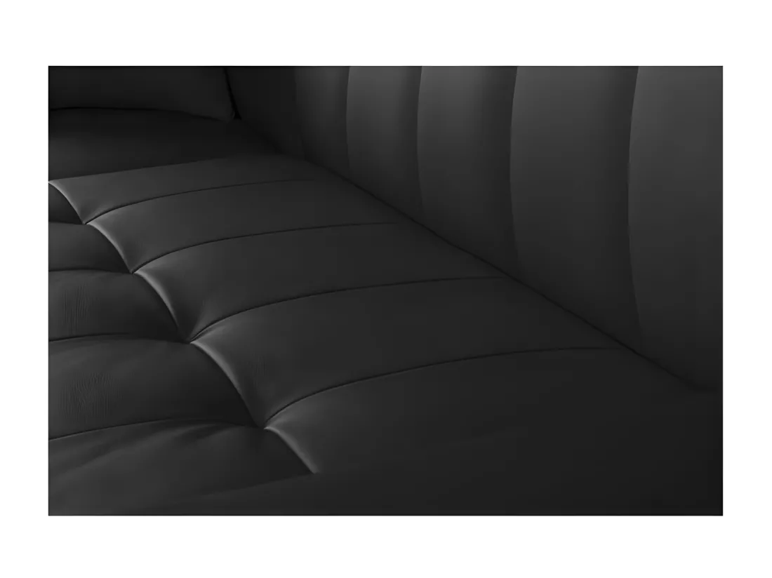 ROMAN Canape dangle reversible convertible 3 places + Coffre de rangement - Simili noir - Contemporain - L 235 x P 85 - 153 cm
