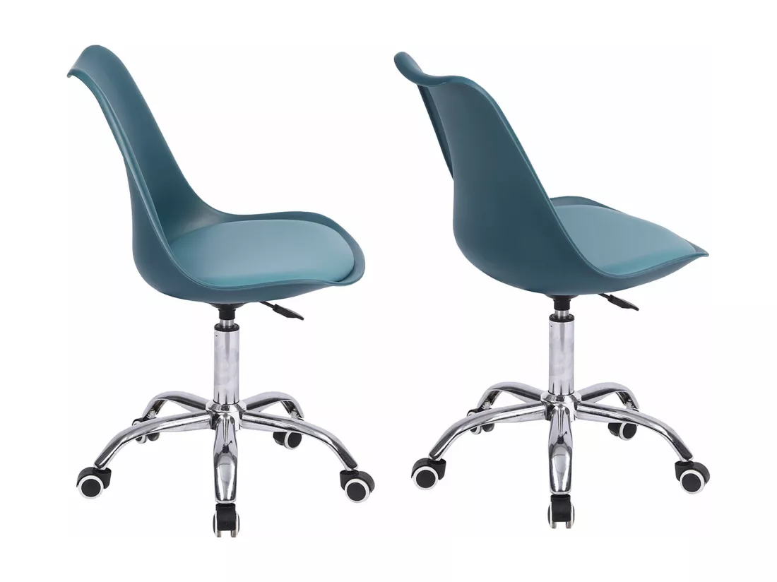 Chaise de bureau réglable en hauteur bleue ANNE - HAPPY GARDEN